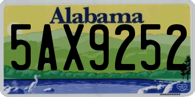 AL license plate 5AX9252