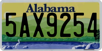 AL license plate 5AX9254