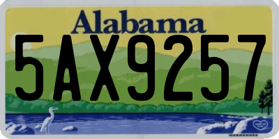 AL license plate 5AX9257