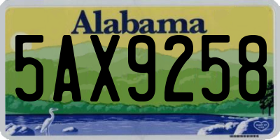 AL license plate 5AX9258