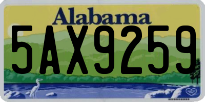 AL license plate 5AX9259