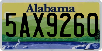 AL license plate 5AX9260