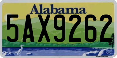AL license plate 5AX9262
