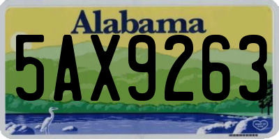 AL license plate 5AX9263