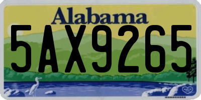 AL license plate 5AX9265