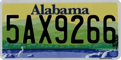 AL license plate 5AX9266