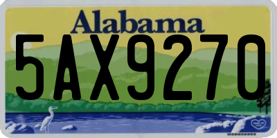 AL license plate 5AX9270