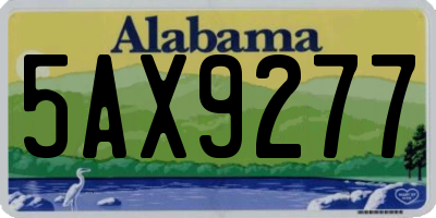 AL license plate 5AX9277