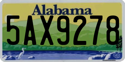 AL license plate 5AX9278