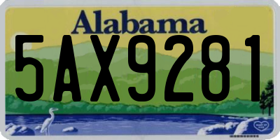 AL license plate 5AX9281