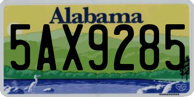 AL license plate 5AX9285