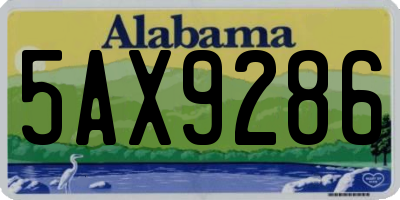 AL license plate 5AX9286
