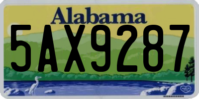 AL license plate 5AX9287