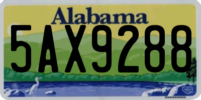 AL license plate 5AX9288
