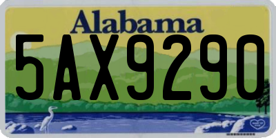 AL license plate 5AX9290
