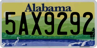 AL license plate 5AX9292