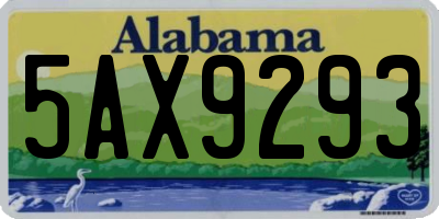 AL license plate 5AX9293