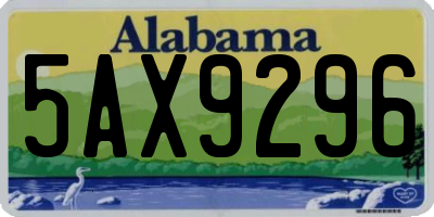 AL license plate 5AX9296