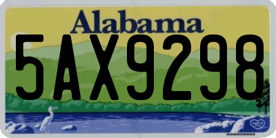AL license plate 5AX9298