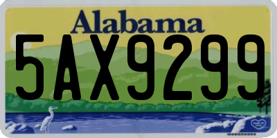AL license plate 5AX9299