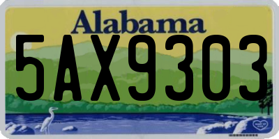 AL license plate 5AX9303