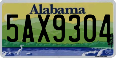 AL license plate 5AX9304