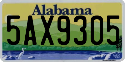 AL license plate 5AX9305