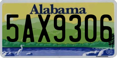 AL license plate 5AX9306