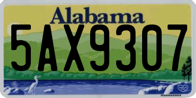 AL license plate 5AX9307