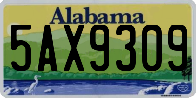 AL license plate 5AX9309