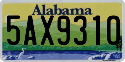 AL license plate 5AX9310