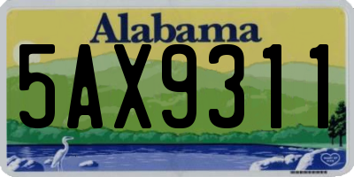 AL license plate 5AX9311