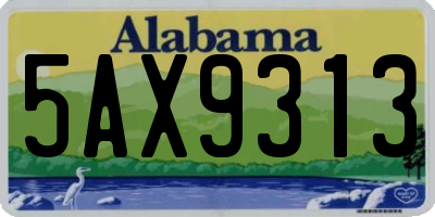 AL license plate 5AX9313