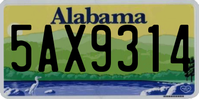 AL license plate 5AX9314