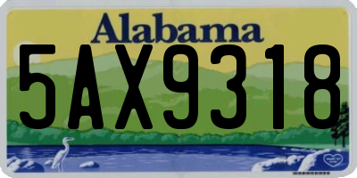 AL license plate 5AX9318