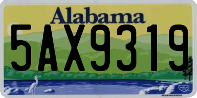 AL license plate 5AX9319