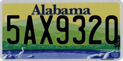 AL license plate 5AX9320