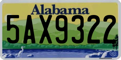 AL license plate 5AX9322