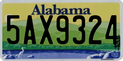 AL license plate 5AX9324