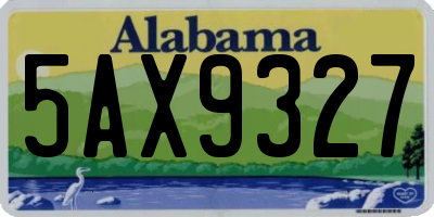 AL license plate 5AX9327