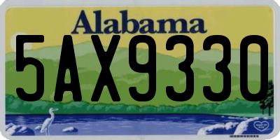 AL license plate 5AX9330