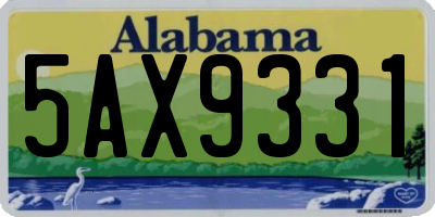 AL license plate 5AX9331