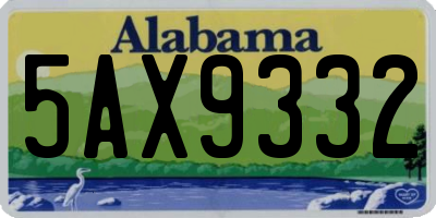 AL license plate 5AX9332