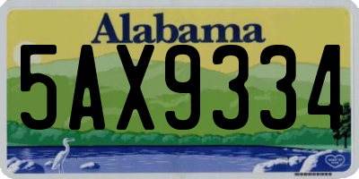 AL license plate 5AX9334