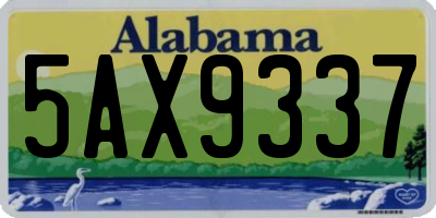 AL license plate 5AX9337