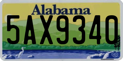 AL license plate 5AX9340