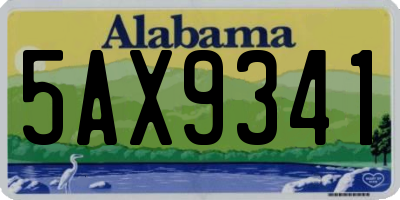 AL license plate 5AX9341