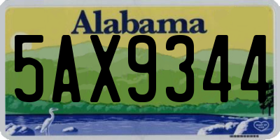 AL license plate 5AX9344