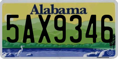 AL license plate 5AX9346