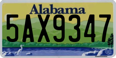 AL license plate 5AX9347